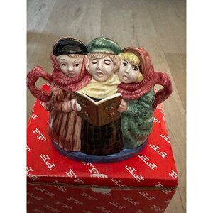 Fitz & Floyd Christmas Carol Sugar Creamer With Spoon